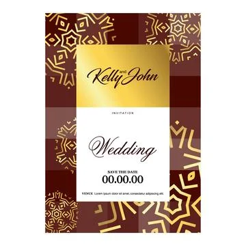 Wedding card with creative design and elegent style Illustrazione stock