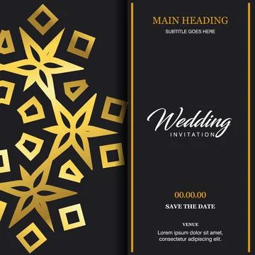 Wedding card with creative design and elegent style Illustrazione stock