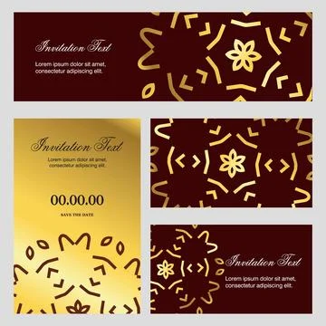 Wedding card with creative design and elegent style Stock Illustration