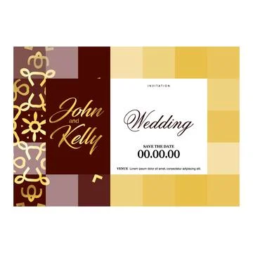 Wedding card with creative design and elegent style Illustrazione stock