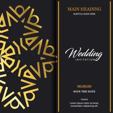 Wedding card with creative design and elegent style Illustrazione stock