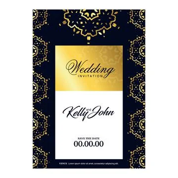 Wedding card with creative design and elegent style Stock Illustration