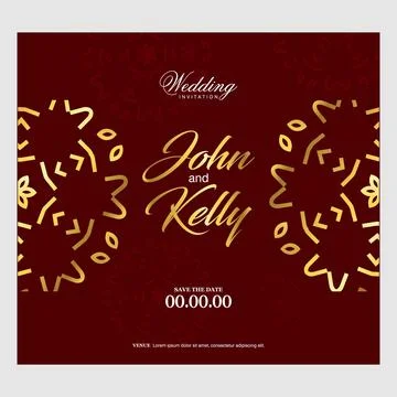 Wedding card with creative design and elegent style Stock Illustration