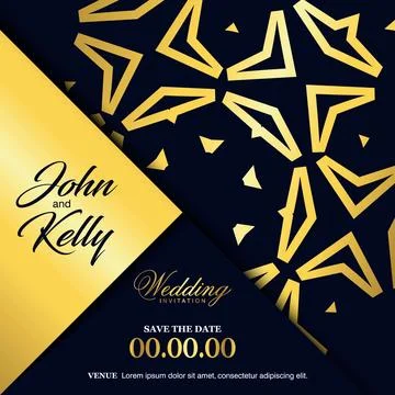 Wedding card with creative design and elegent style Illustrazione stock