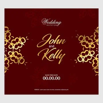 Wedding card with creative design and elegent style 스톡 일러스트