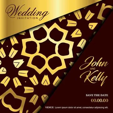 Wedding card with creative design and elegent style Illustrazione stock