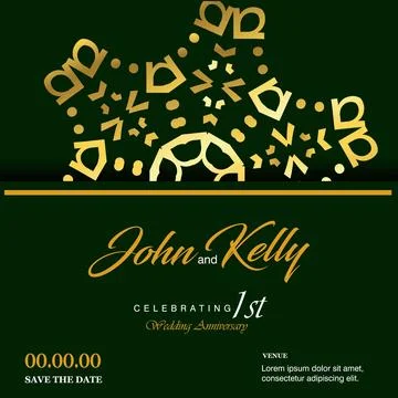 Wedding card with creative design and elegent style Stock Illustration