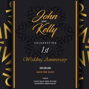Wedding card with creative design and elegent style Illustrazione stock