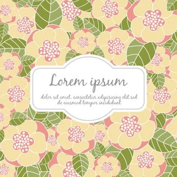 Wedding card with floral elements Stock Illustration