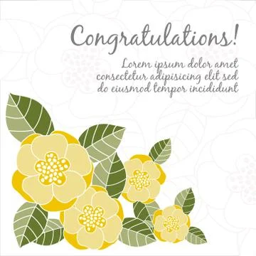 Wedding card with floral elements Stock Illustration