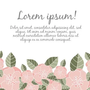 Wedding card with floral elements Stock Illustration