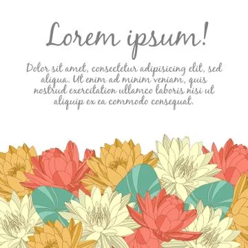 Wedding card with floral elements Stock Illustration