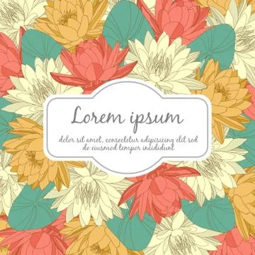 Wedding card with floral elements Stock Illustration