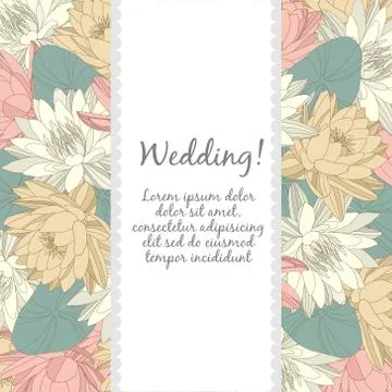 Wedding card with floral elements イラスト素材