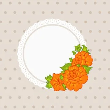 Wedding card with flowers Stock Illustration