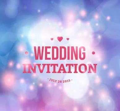 Wedding card or invitation with abstract background Stock Illustration