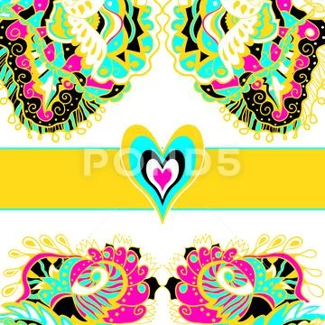 Wedding card or invitation with abstract floral background. Valentine. Class Stock Illustration