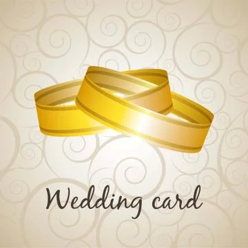 Wedding card over beige background. vector illustration Ilustração Stock