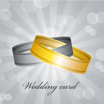 Wedding card over gray background. vector illustration Ilustração Stock