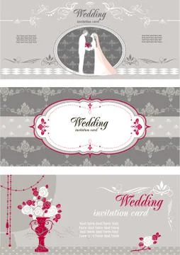 Wedding card with space for text Stock Illustration