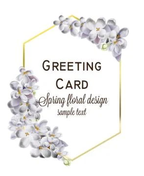Wedding card with spring hydrangea flowers Vector. Romantic floral invitation 스톡 일러스트
