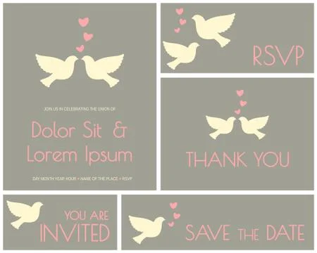 Wedding cards collection Stock Illustration
