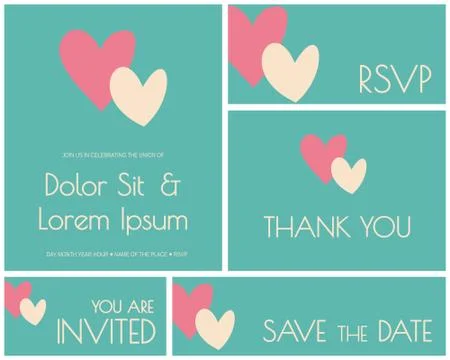 Wedding cards collection Stock Illustration