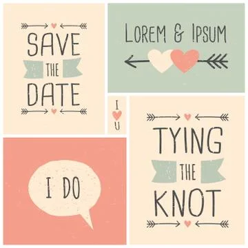 Wedding cards collection Stock Illustration