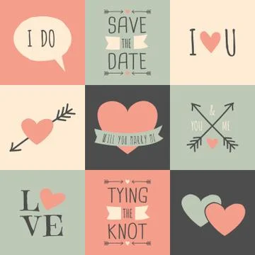 Wedding cards collection Stock-Illustration