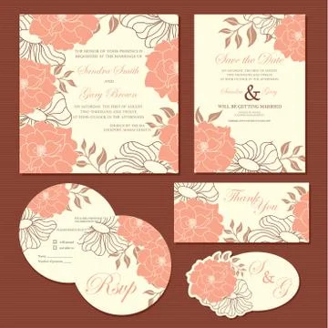 Wedding cards Illustrazione stock