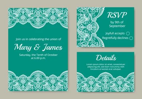 Wedding cards set Stock-Illustration