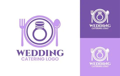 Wedding Catering Logo Creative Event Food Branding 스톡 일러스트