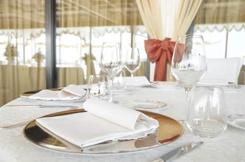 Wedding catering setting Stock Photos