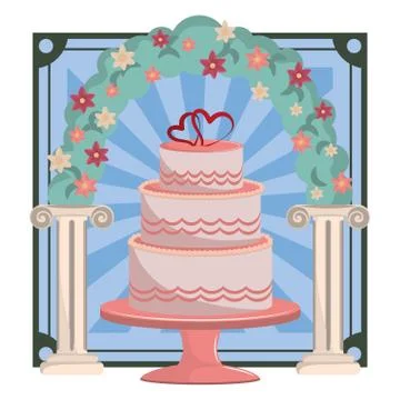 Wedding celebration cartoons Stock Illustration