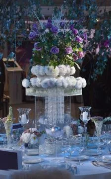 Wedding centerpiece table Stock Photos