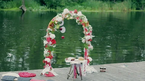 Wedding ceremony arch Stock Footage 49627774