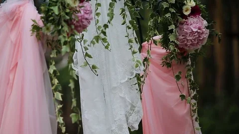 Wedding ceremony arch. Stock Footage