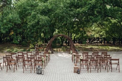 Wedding ceremony area Stock Photos