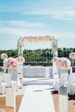 Wedding ceremony area Stock Photos
