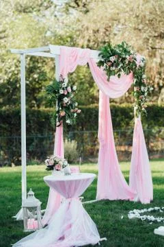 Wedding ceremony area Stock Photos