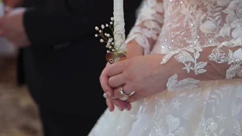 Wedding ceremony. Candles in hands. Stock Footage 167604694
