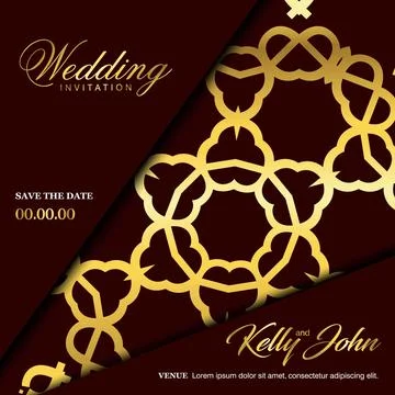 Wedding ceremony card with elegent design and typography vector Stock Illustration