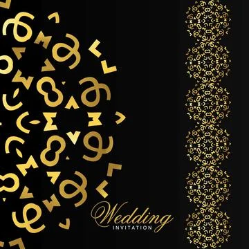 Wedding ceremony card with elegent design and typography vector Stock Illustration