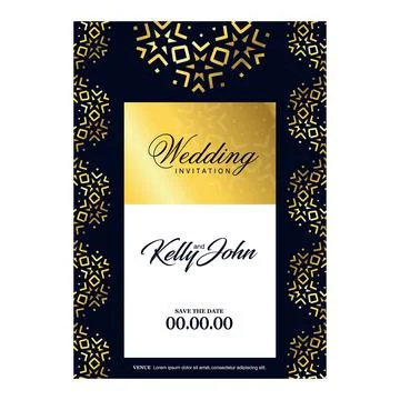 Wedding ceremony card with elegent design and typography vector Stock Illustration