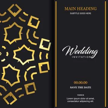 Wedding ceremony card with elegent design and typography vector Stock Illustration