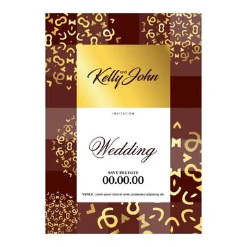 Wedding ceremony card with elegent design and typography vector Stock Illustration