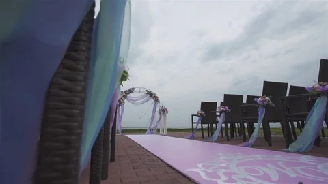 Wedding ceremony in cloudy weather. Stock Footage 76132501