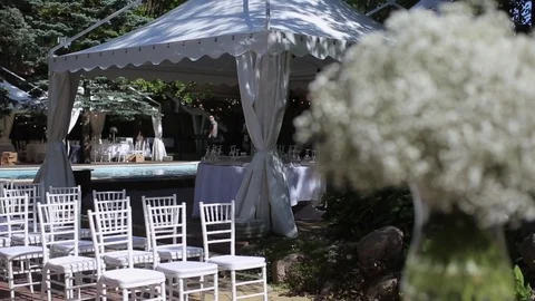 Wedding ceremony decoration Stock Footage 73145003