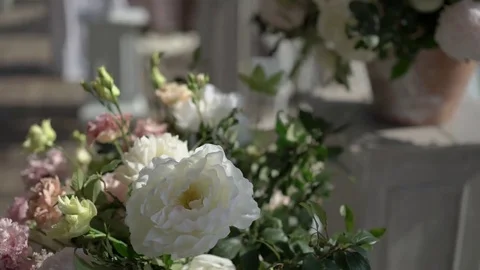 Wedding ceremony decoration Stock Footage 80874623