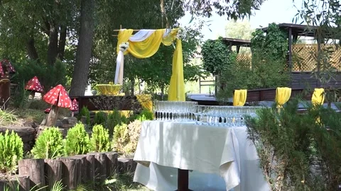 Wedding ceremony decoration. Stock Footage 138379295
